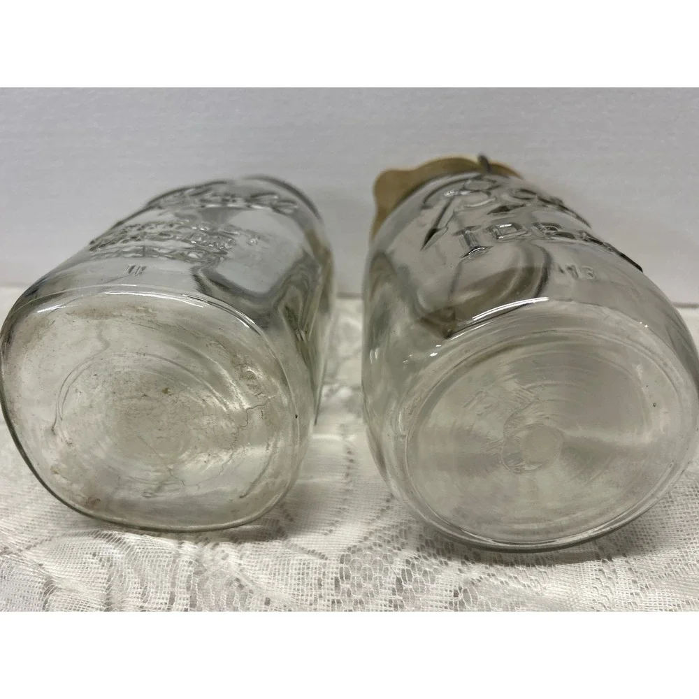 Vintage Ball Perfect Mason‎ and Ball Ideal Glass Canning Jars Set of 2 Clear